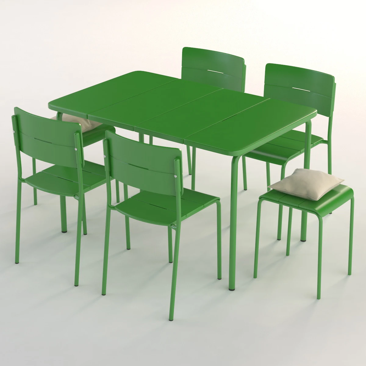 Ikea Vaddo Outdoor Chair Stool Table 3D Model_01