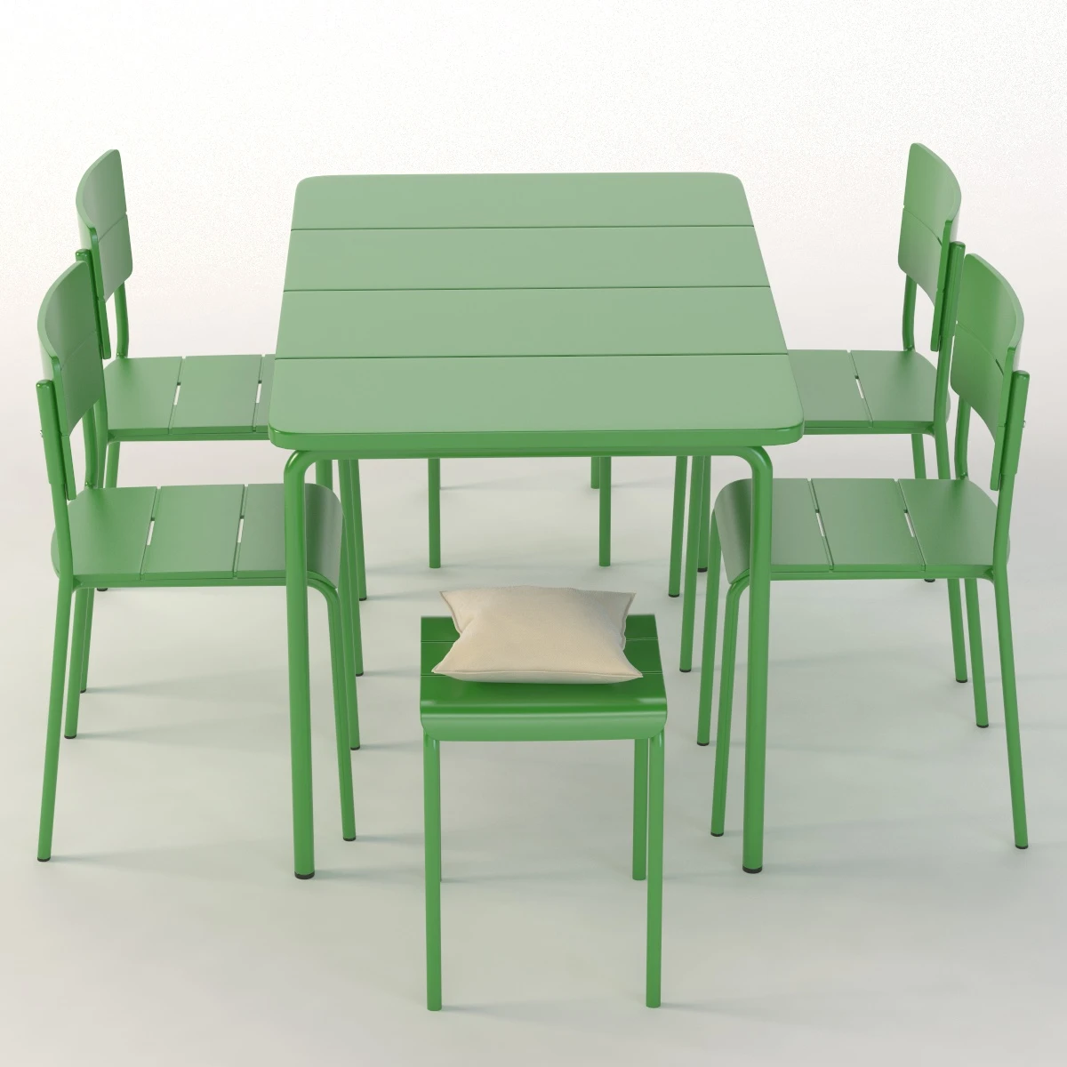 Ikea Vaddo Outdoor Chair Stool Table 3D Model_03