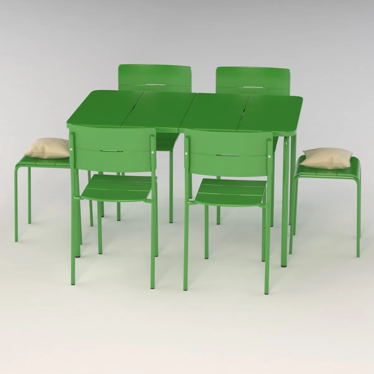 Ikea Vaddo Outdoor Chair Stool Table 3D Model_05