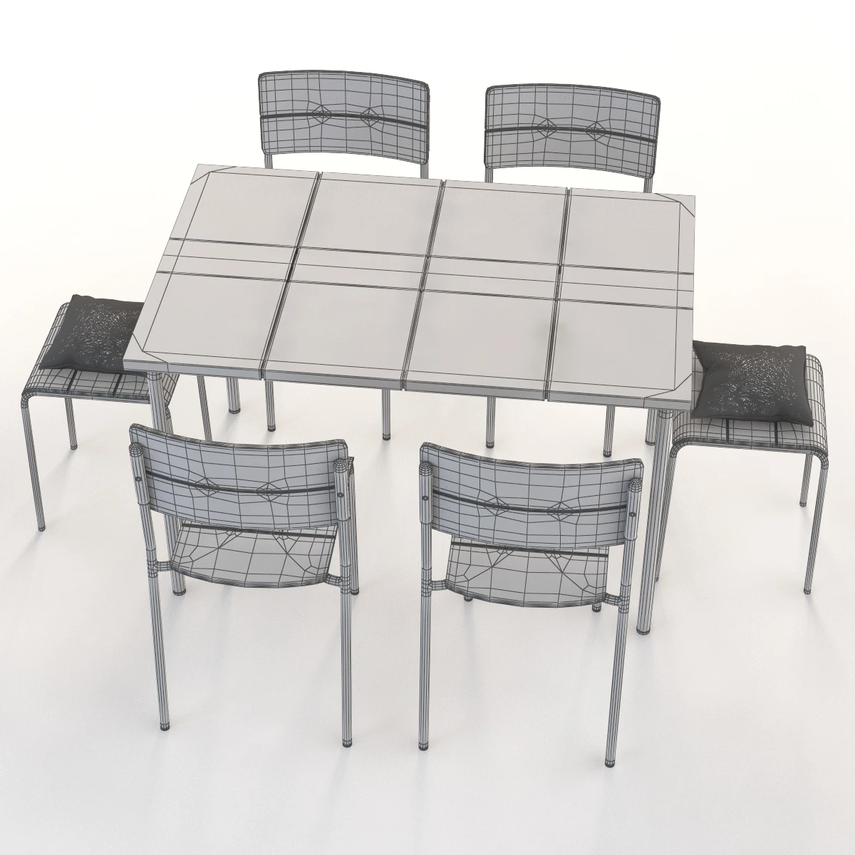 Ikea Vaddo Outdoor Chair Stool Table 3D Model_012