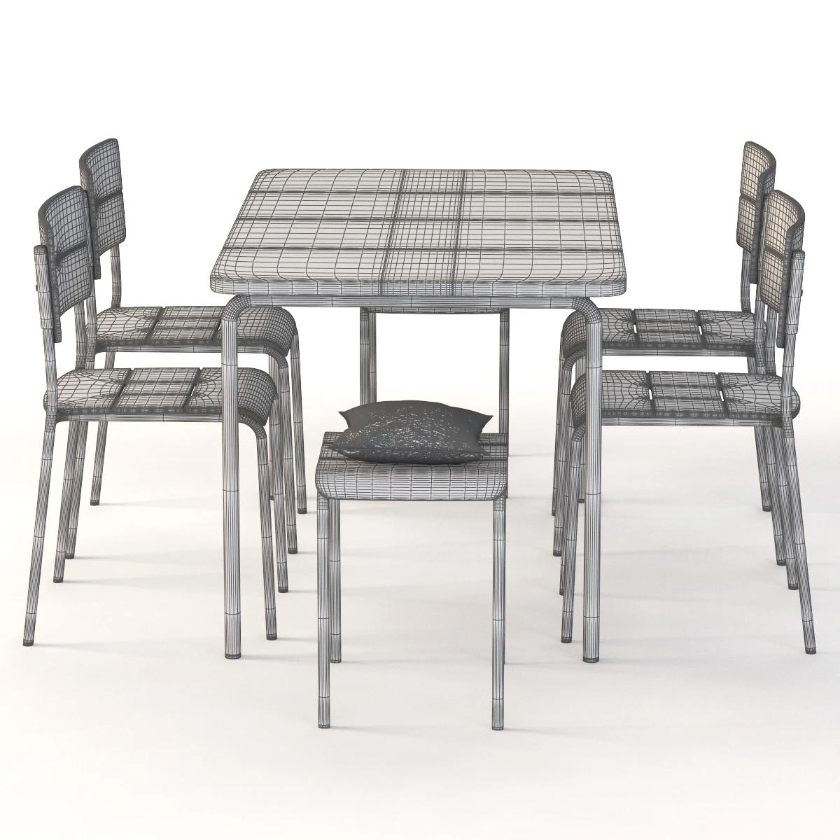 Ikea Vaddo Outdoor Chair Stool Table 3D Model_011