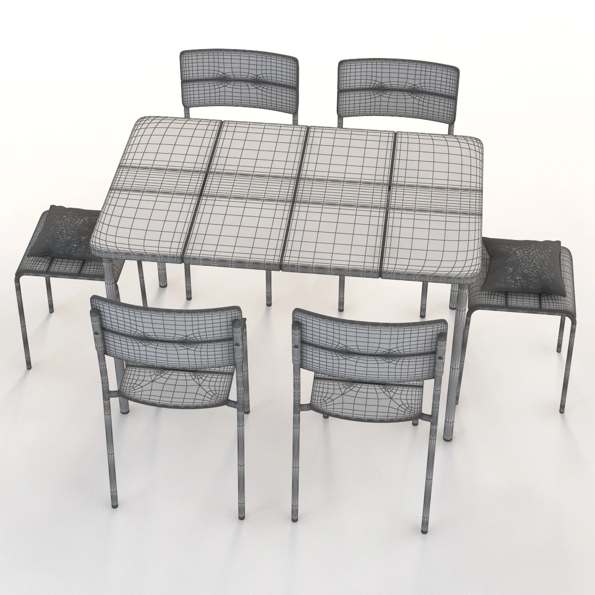 Ikea Vaddo Outdoor Chair Stool Table 3D Model_013