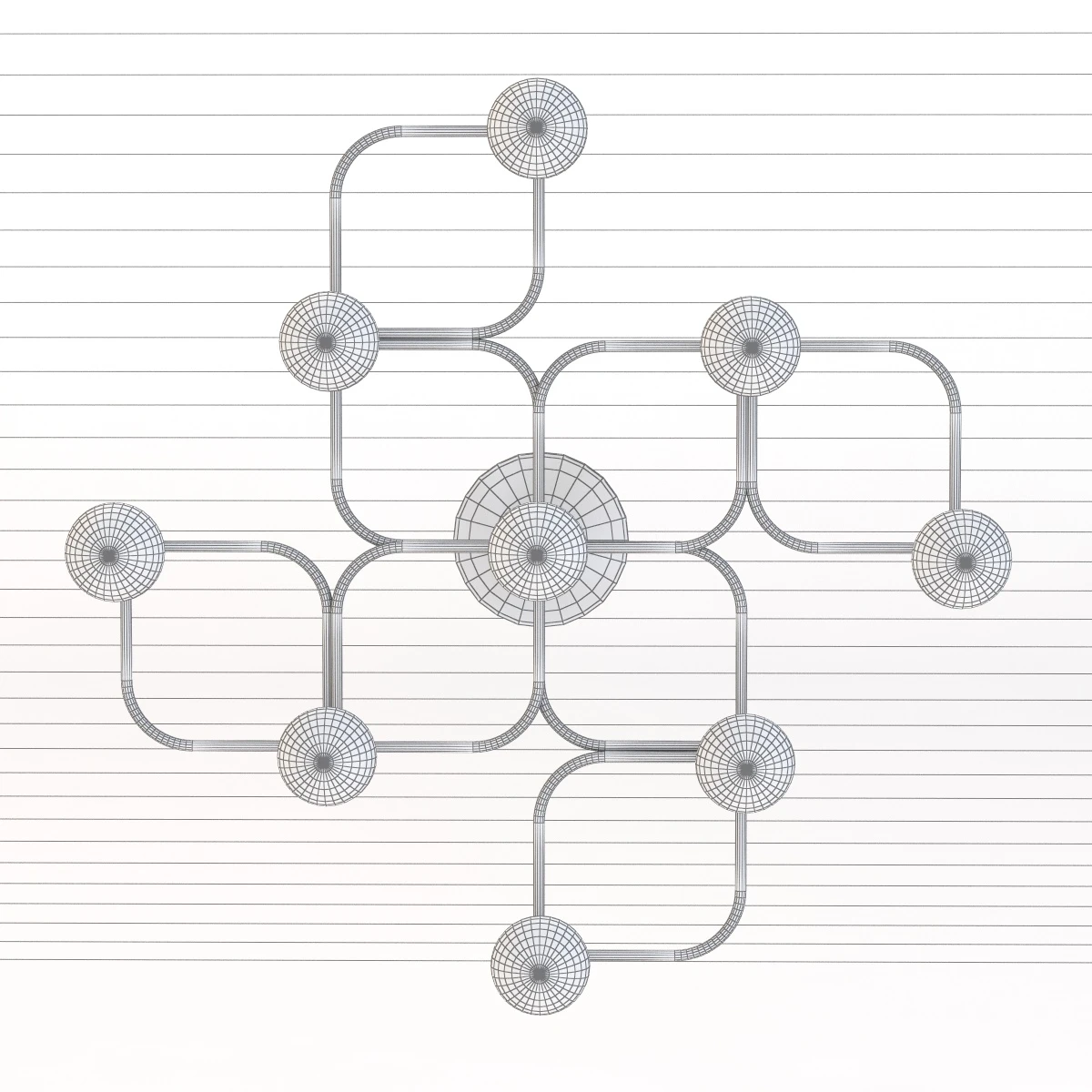 Italian Leola Flush Mount Chandelier 3D Model_04