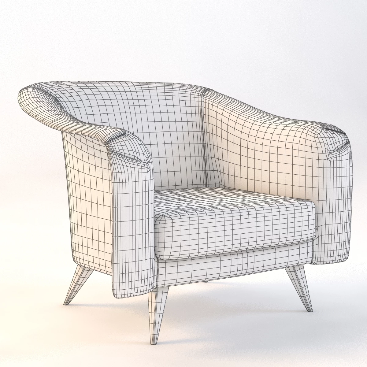 Joaquim Tenreiro Lounge Chair 3D Model_03