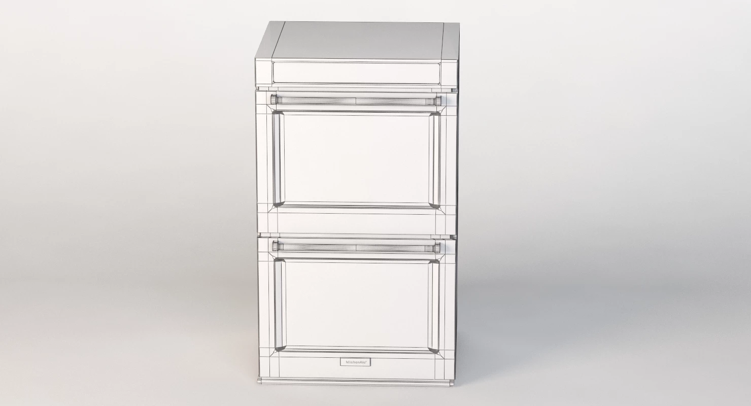 kitchenaid 30 Double Wall Oven KODE500EBS 3D Model_010