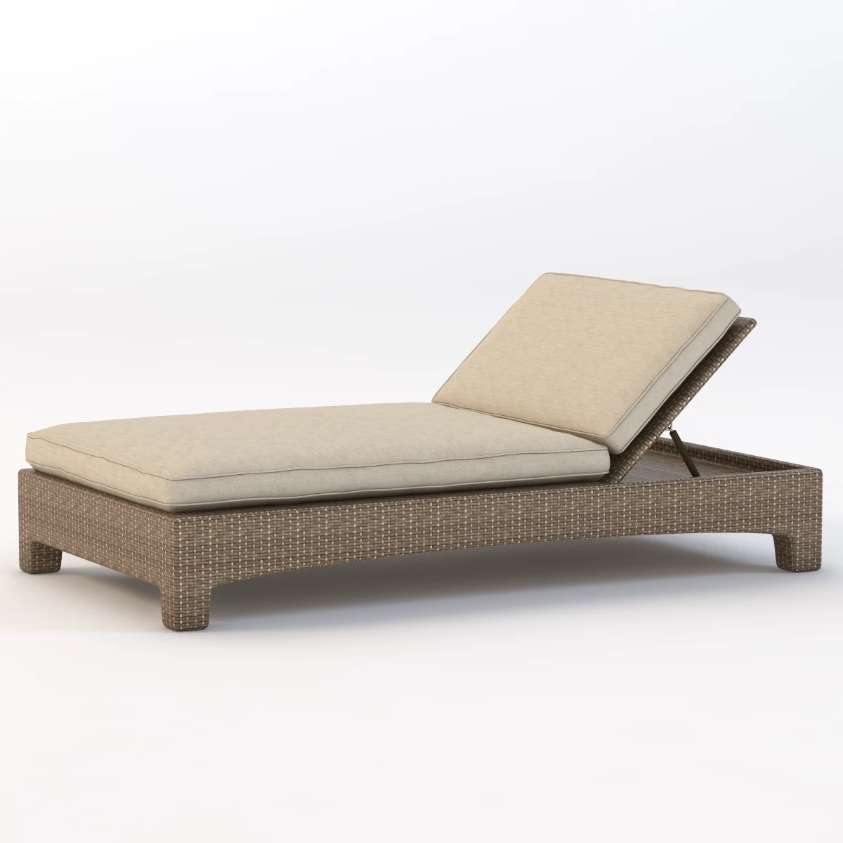 La Jolla Chaise Cushions 3D Model_01