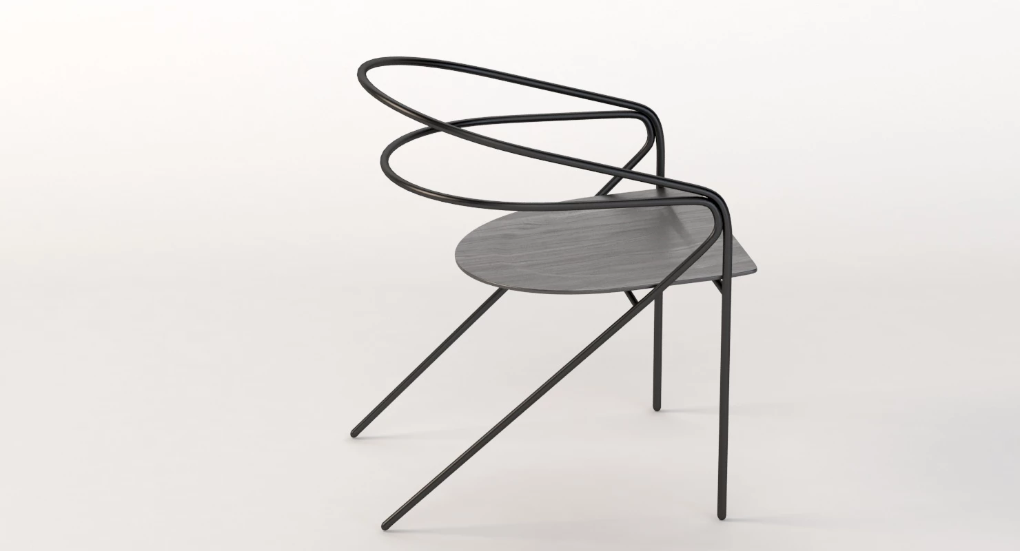 Living Divani Georges Light Steel Chair 3D Model_06