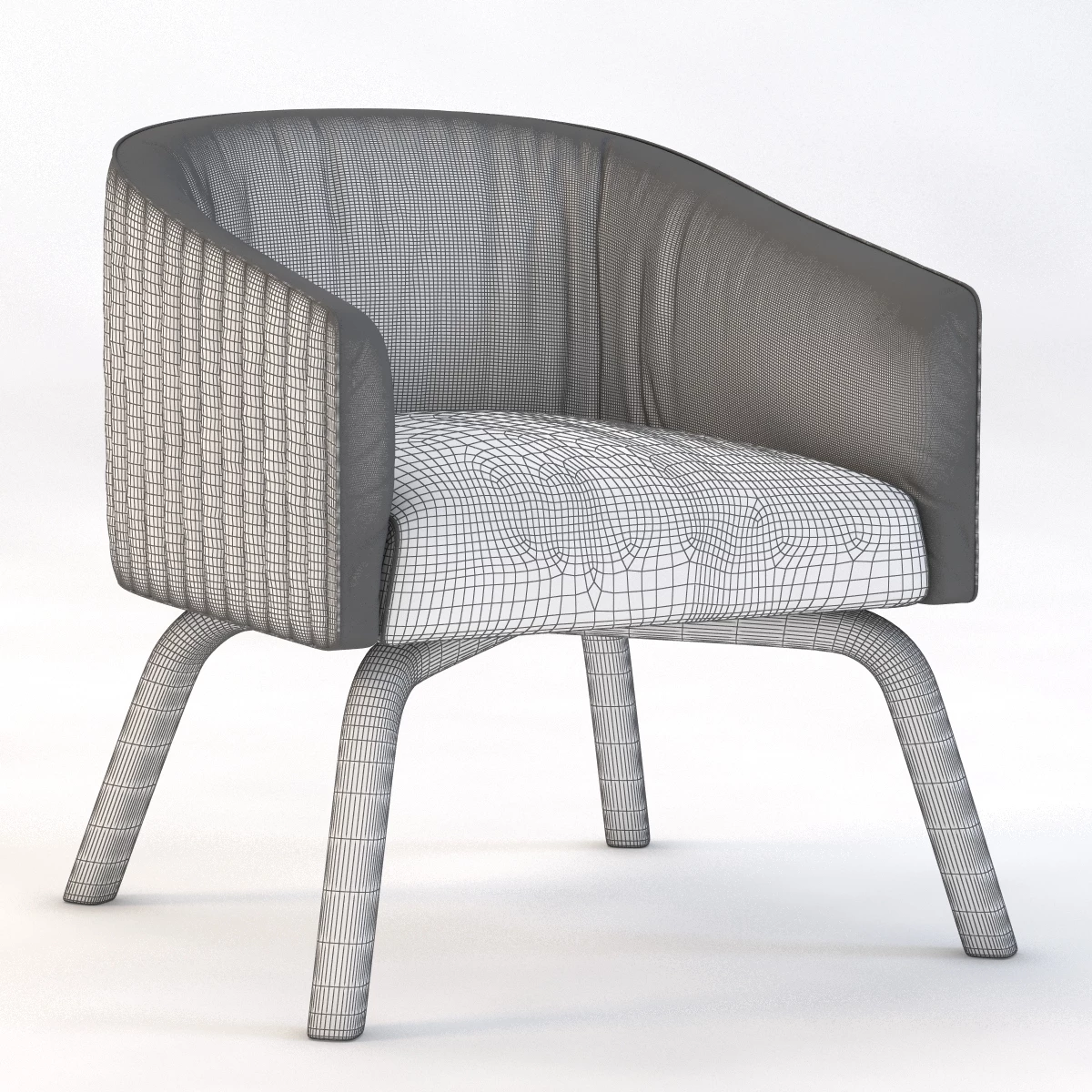Lolita Stripe Armchair 3D Model_03