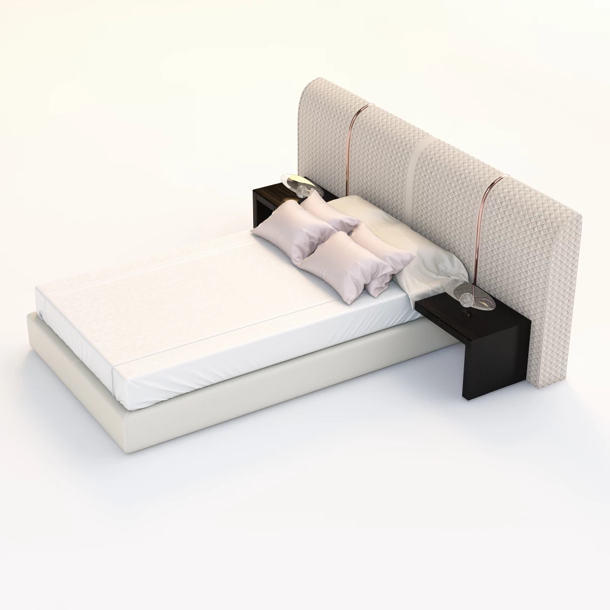 luxury hotel room bed 3D Model_04