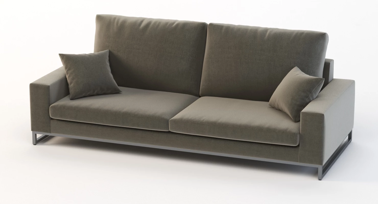 Manutti Zendo Upholstered Sectional Loveseat Sofa with Stitching And Swing 3D Model_010