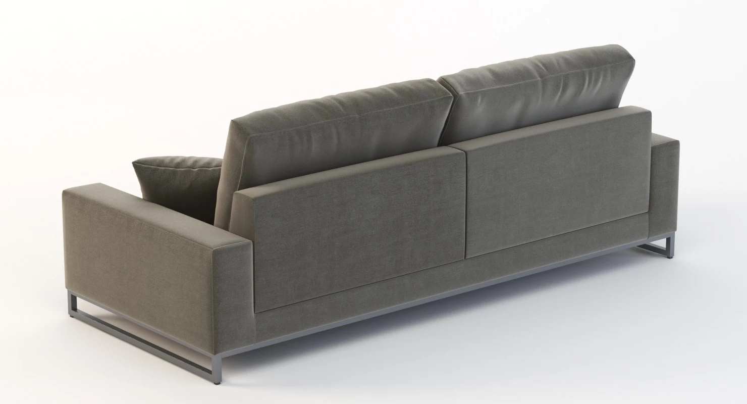 Manutti Zendo Upholstered Sectional Loveseat Sofa with Stitching And Swing 3D Model_08