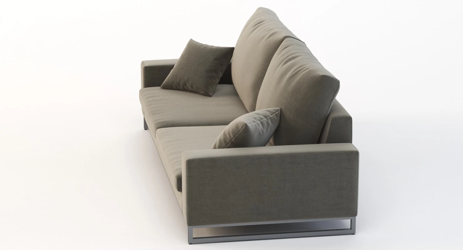 Manutti Zendo Upholstered Sectional Loveseat Sofa with Stitching And Swing 3D Model_09