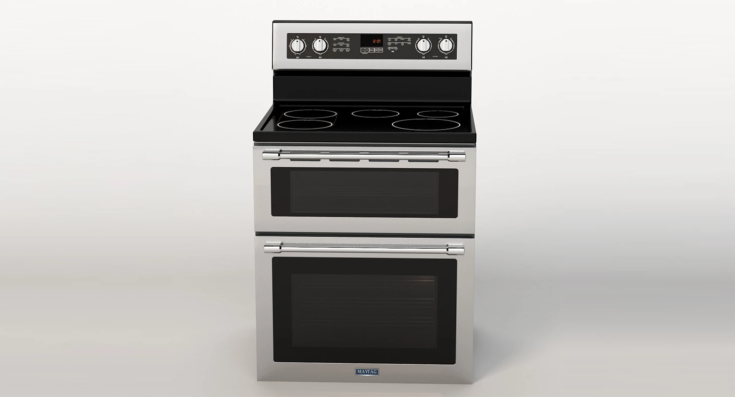 MayTag 30 Inch Wide Double Oven Electric Range With True Convection 3D Model_01