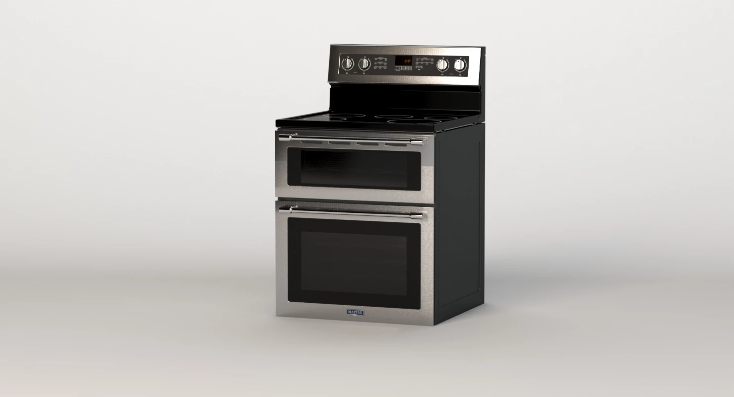 MayTag 30 Inch Wide Double Oven Electric Range With True Convection 3D Model_010