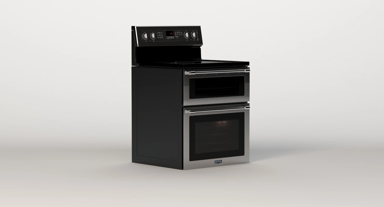 MayTag 30 Inch Wide Double Oven Electric Range With True Convection 3D Model_05