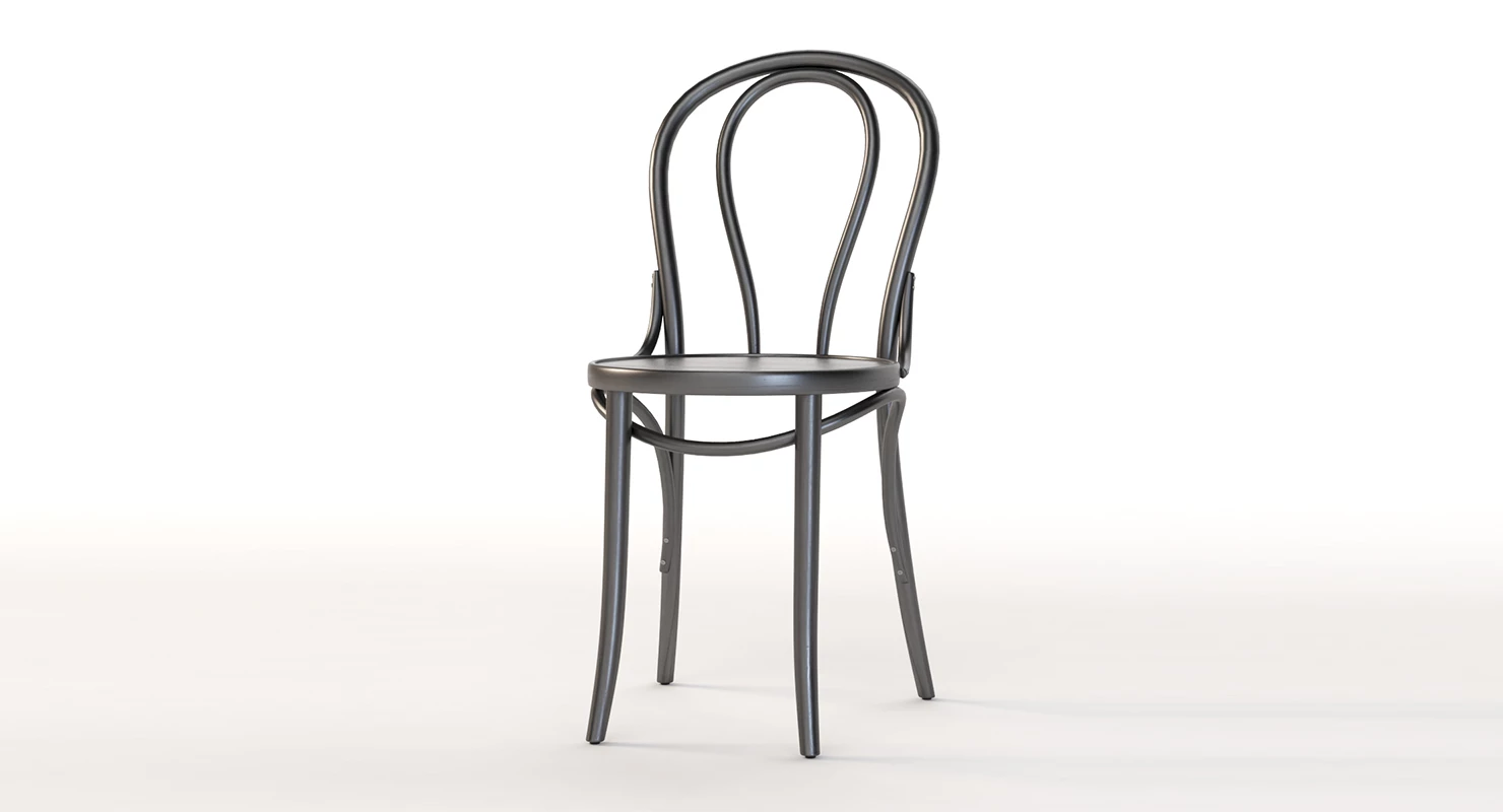 Michael Thonet 18 Era Bentwood Restaurant Chair 3D Model_01