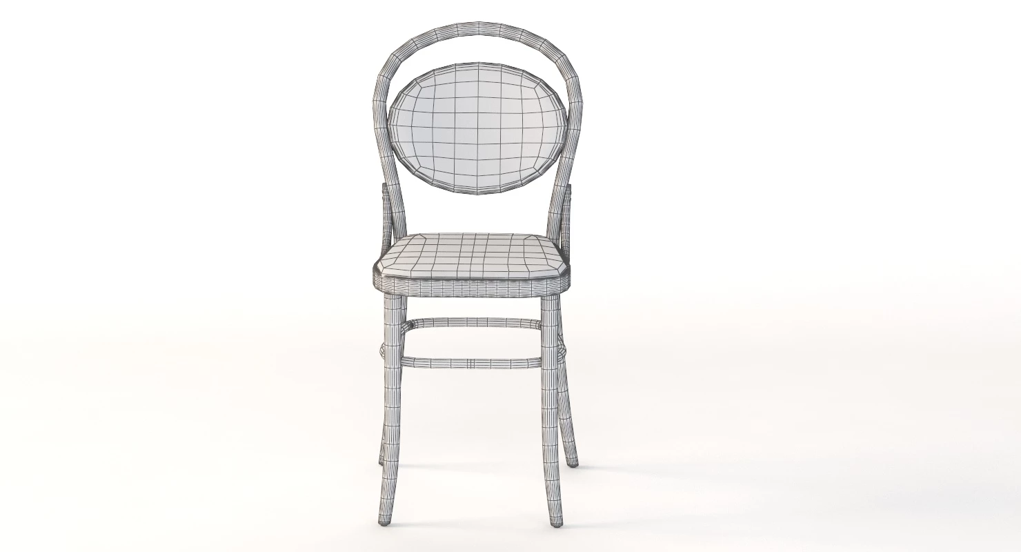Michael Thonet 20 Era Commercial Bentwood Bar Chair 3D Model_04