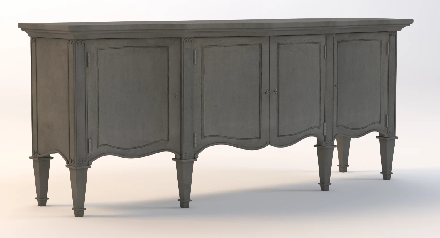 Mini Bar Credenza 3D Model_01