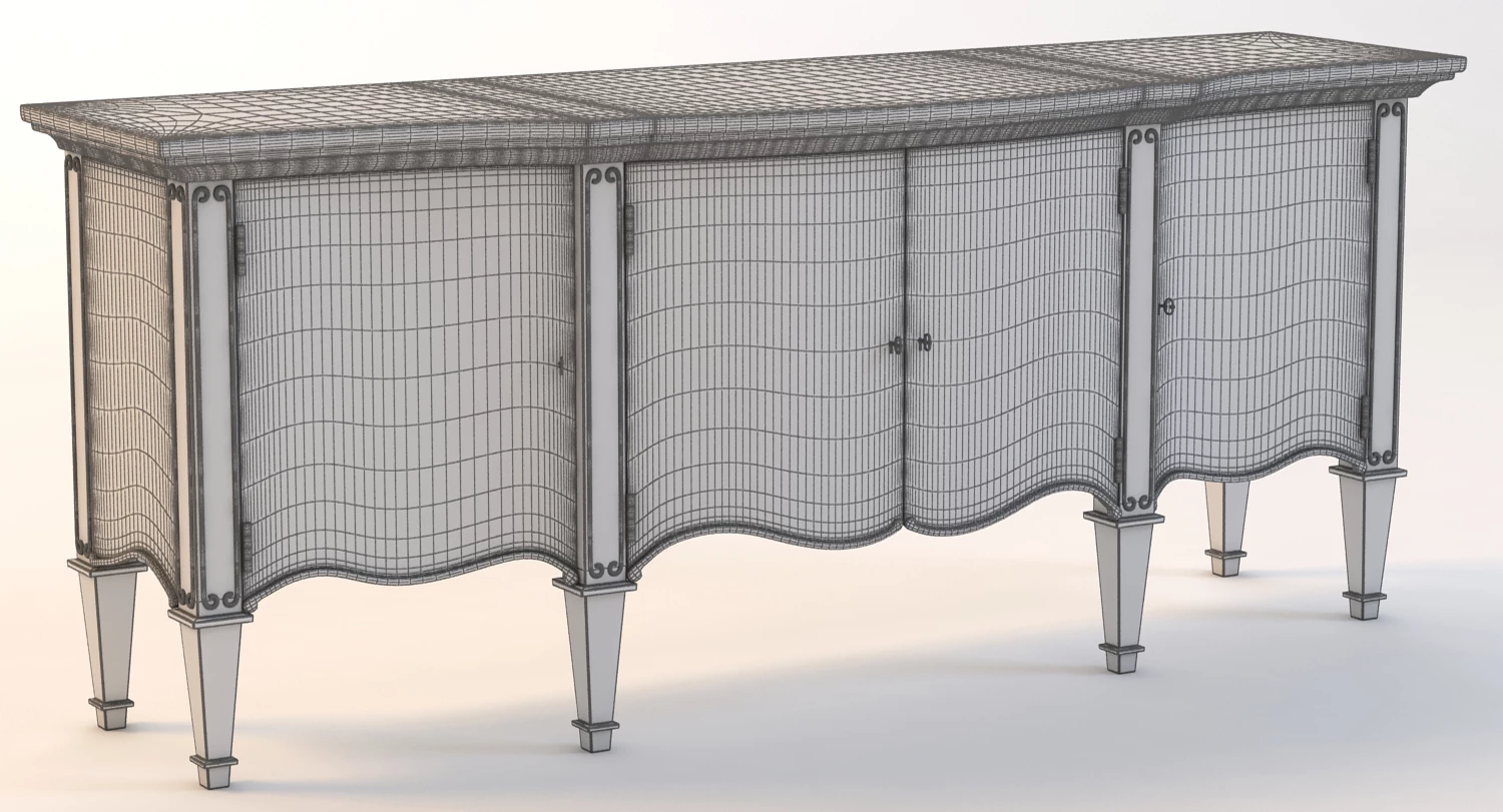 Mini Bar Credenza 3D Model_04