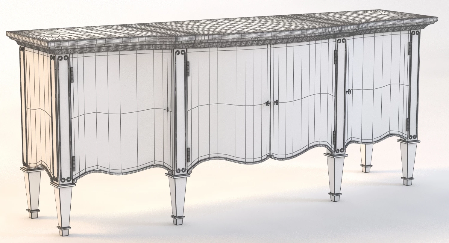 Mini Bar Credenza 3D Model_03