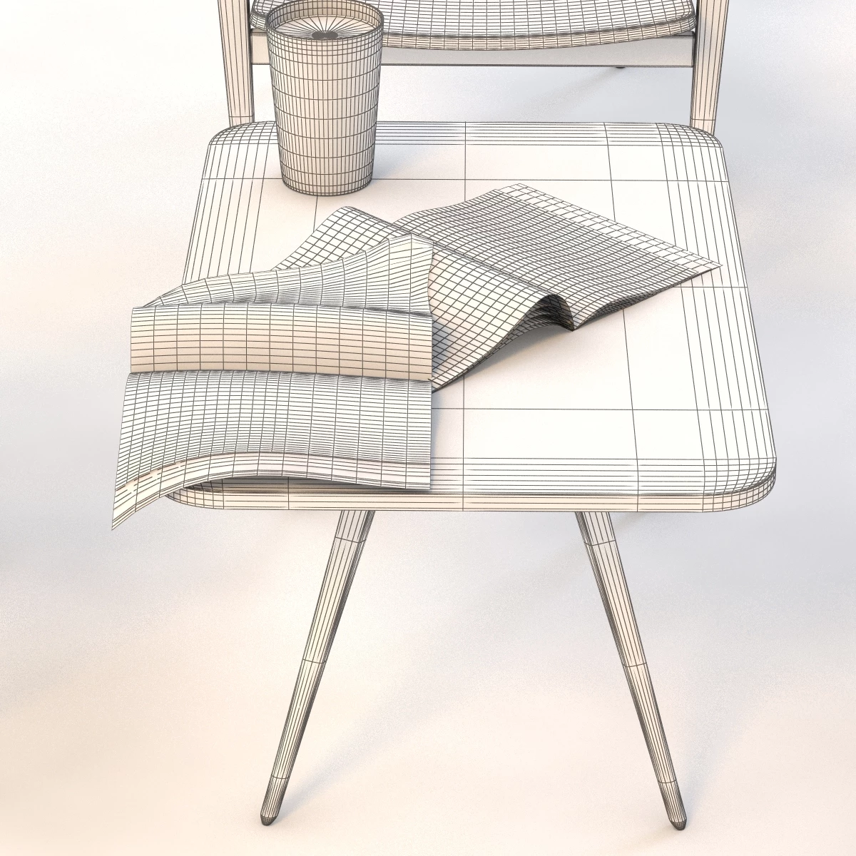 Modernatique Chair And Table 3D Model_04