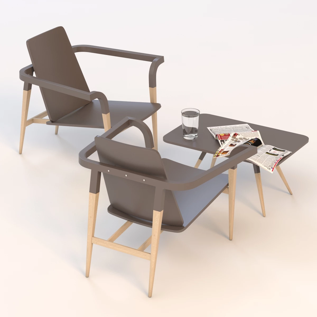 Modernatique Chair And Table 3D Model_06