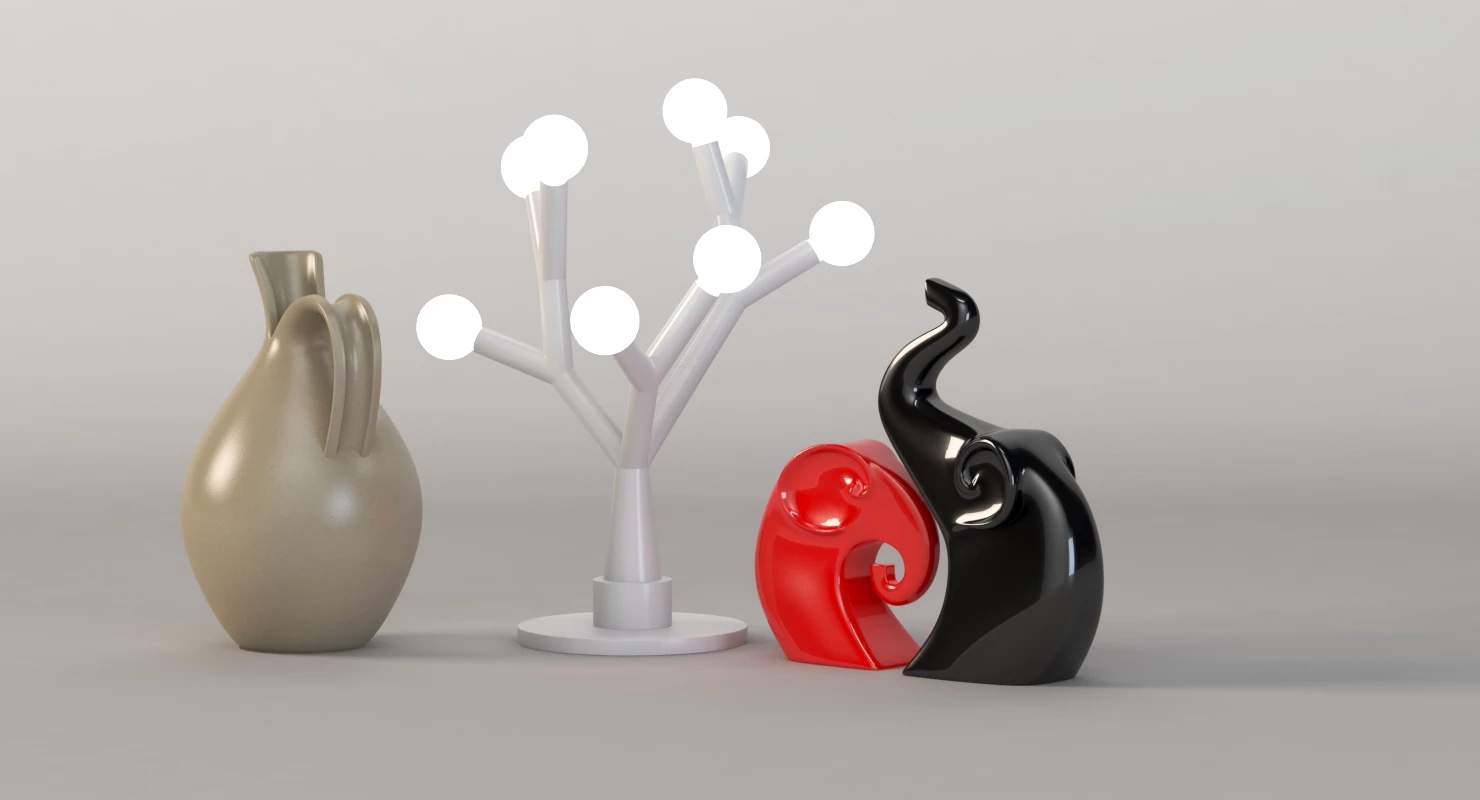 Ornamental Ceramic Elephant Light Sculpture Jug Jar Artwork Table Top Decoration Centerpiece 3D Model_010