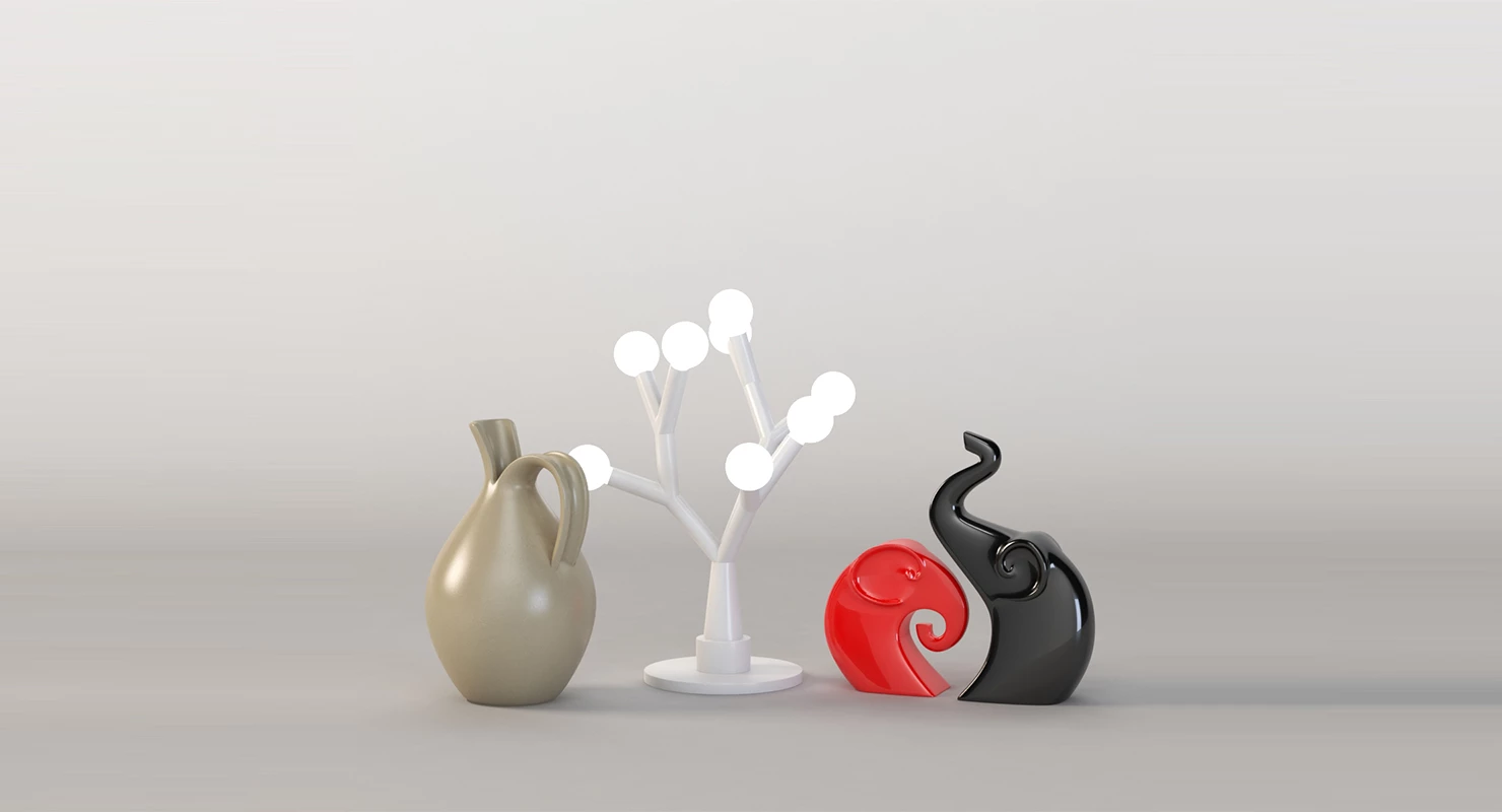 Ornamental Ceramic Elephant Light Sculpture Jug Jar Artwork Table Top Decoration Centerpiece 3D Model_01