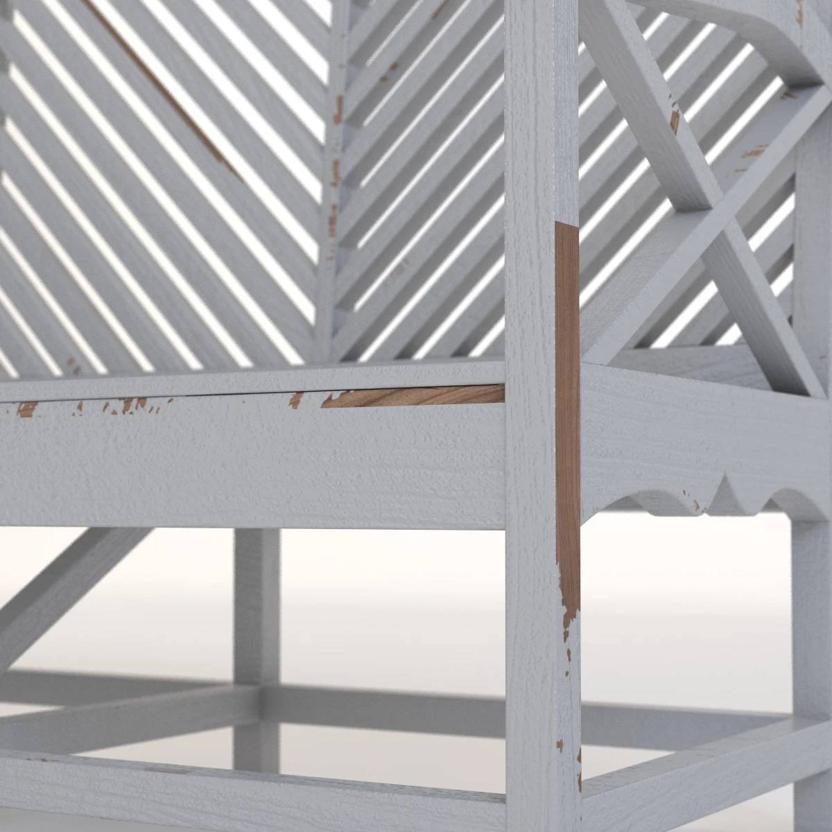 Outdoor Garden Bench Grey 3D Model_07
