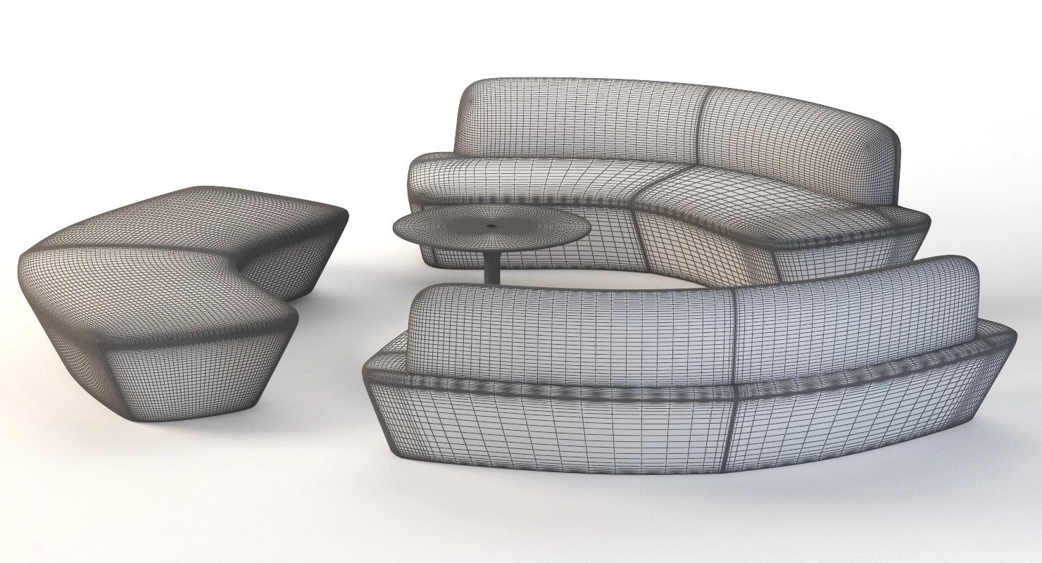 Q6 Modular Seating Element Sofa by Davis 3D Model_011