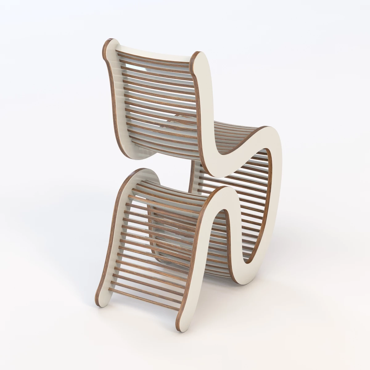 Realistic Spline White Chair 3D Model_06
