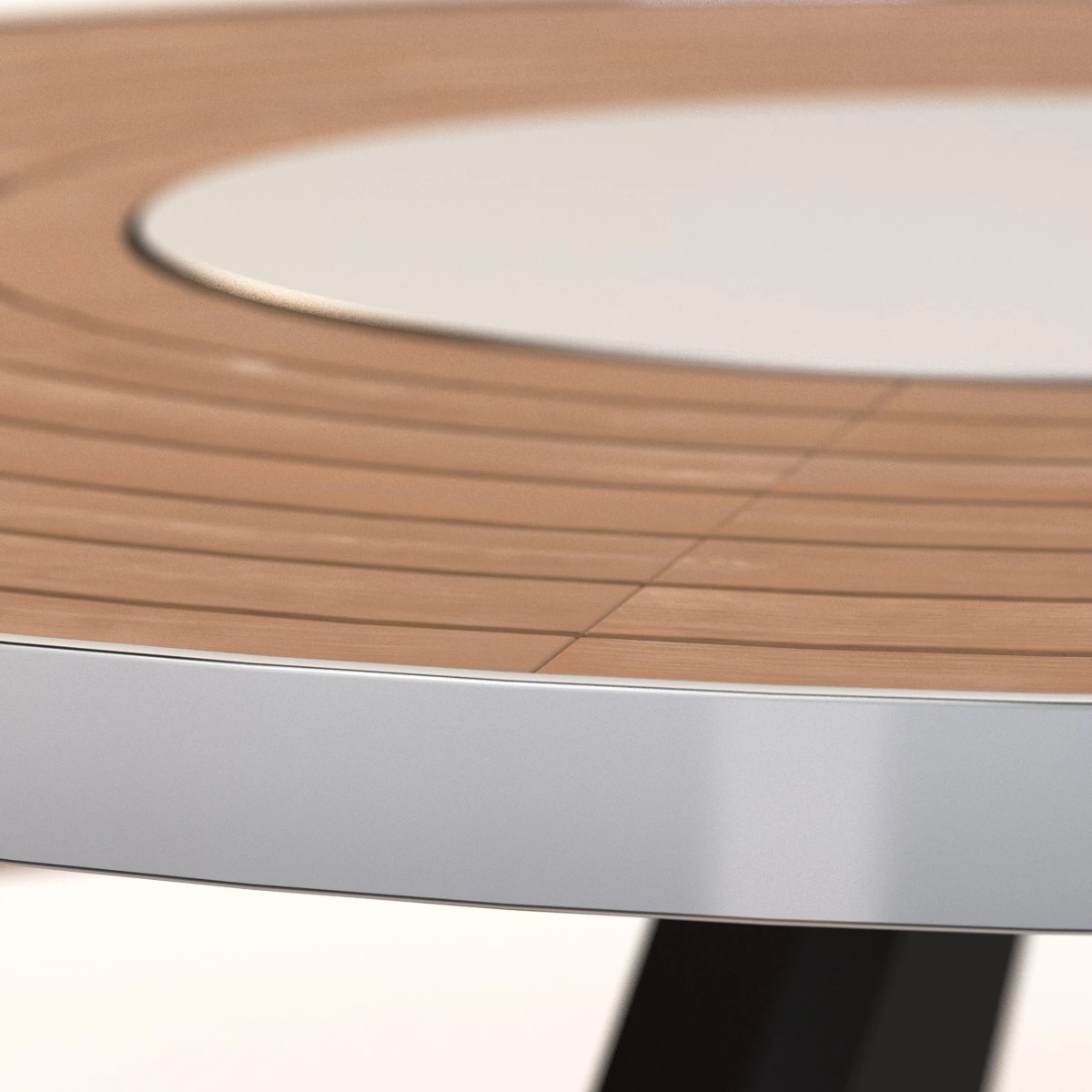 Round Teak Table With 4 Benches 3D Model_011