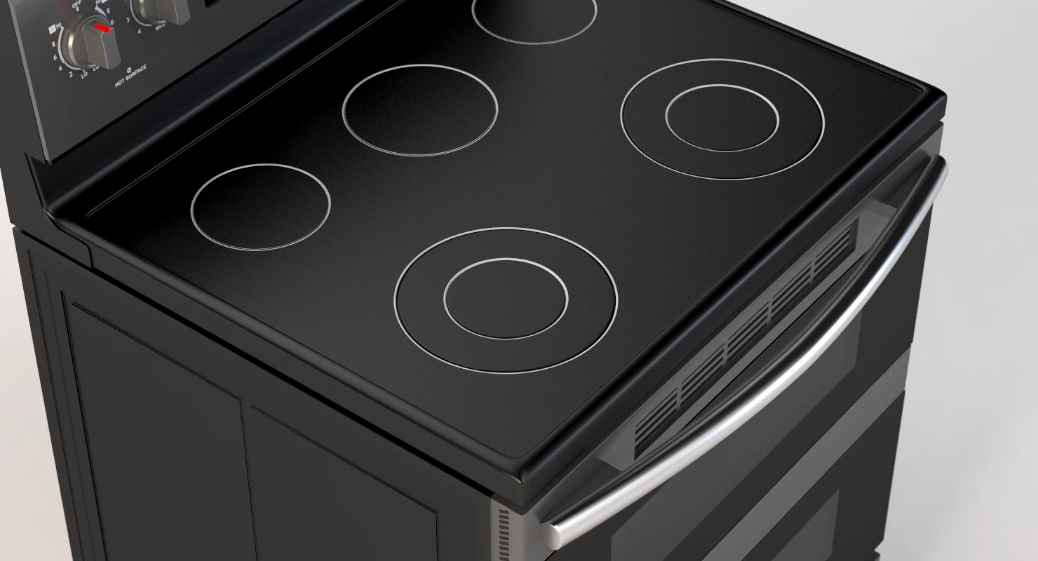 Samsung 5.9 cu. ft. Freestanding Flex Duo Black Stainless Electric Range 3D Model_09