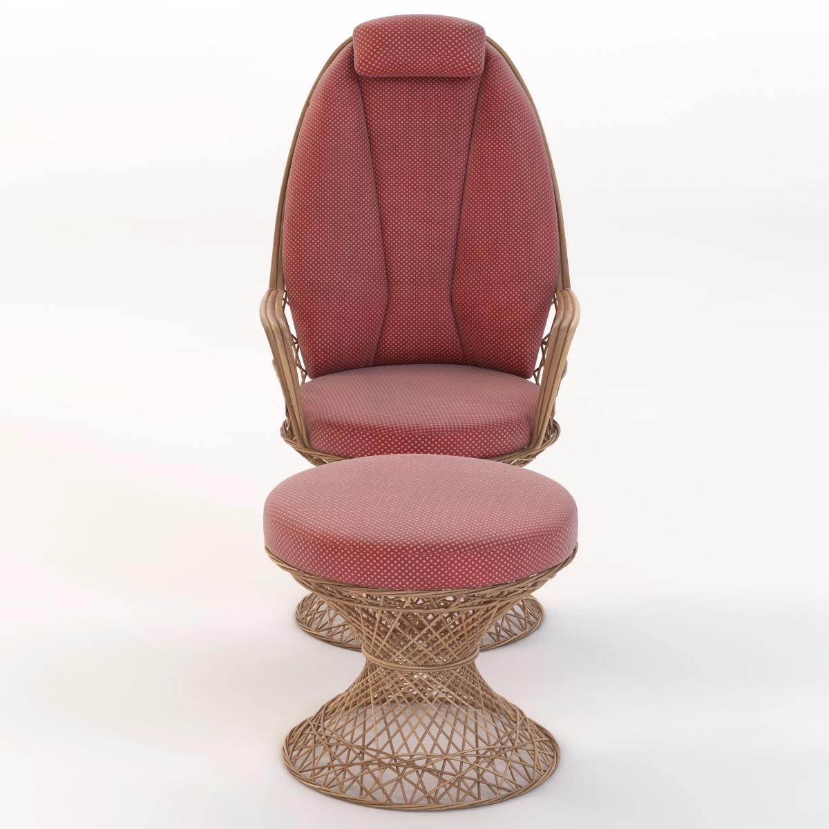 Saphir Outdoor Patio Garden Seat With Ottoman 3D Model_04