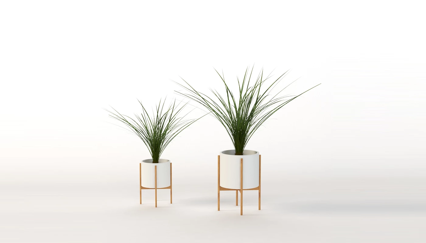 Scadpad Mini Planters Group for Table Top Centerpiece Decoration 3D Model_01