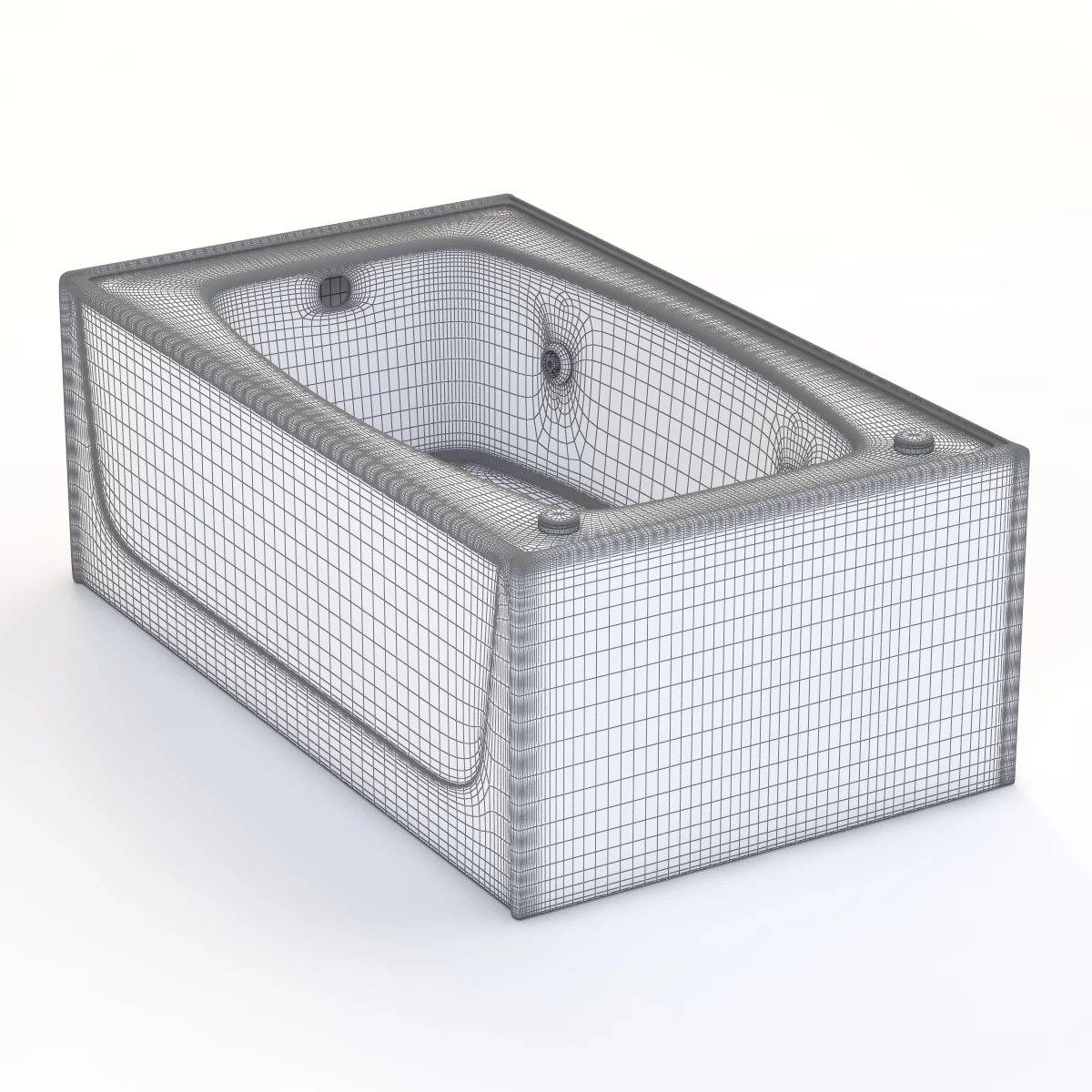 Spurlin Industries 60 x 36 Bathtub with Left Hand Drain 3D Model_08