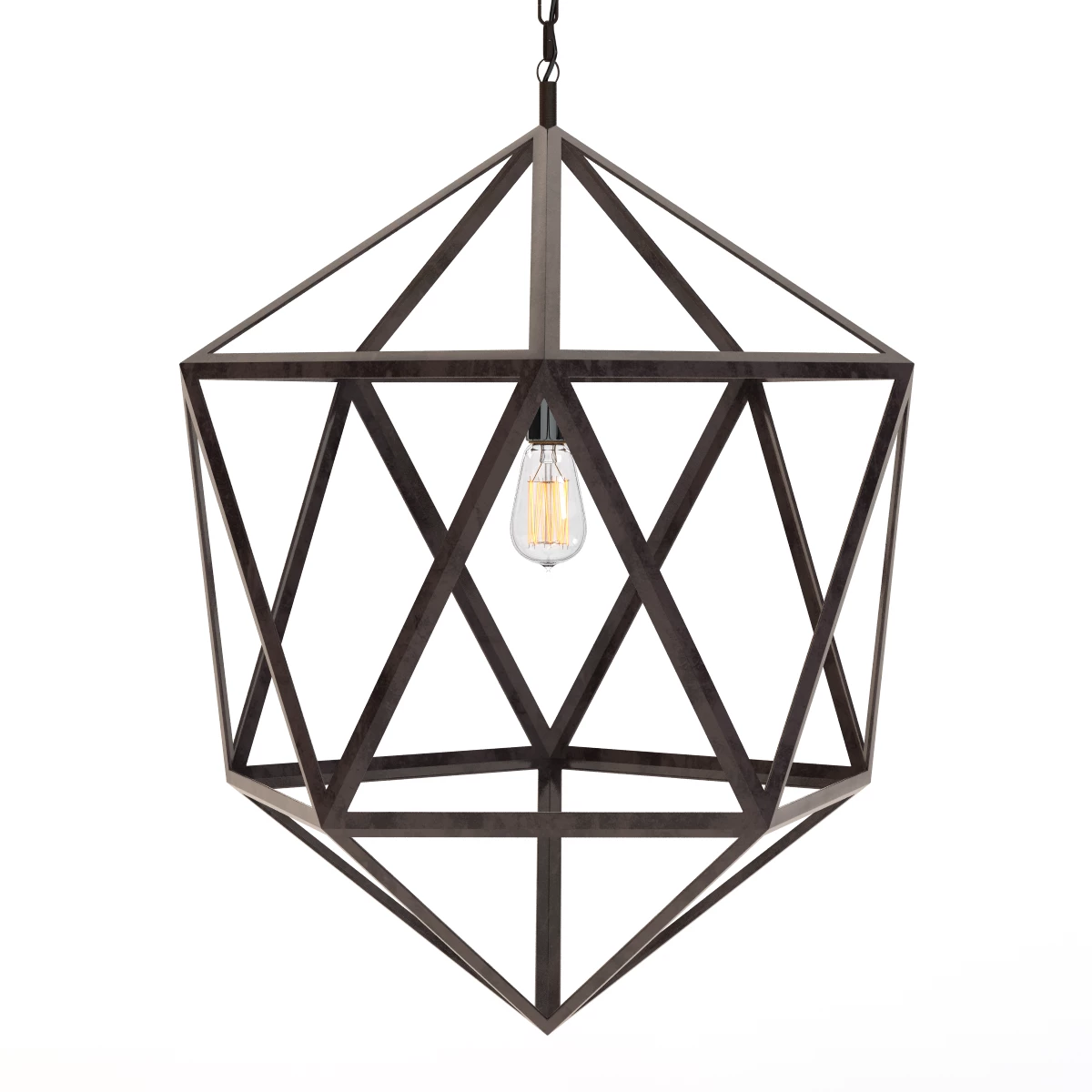 Steel Polyhedron Pendant 3D Model_010