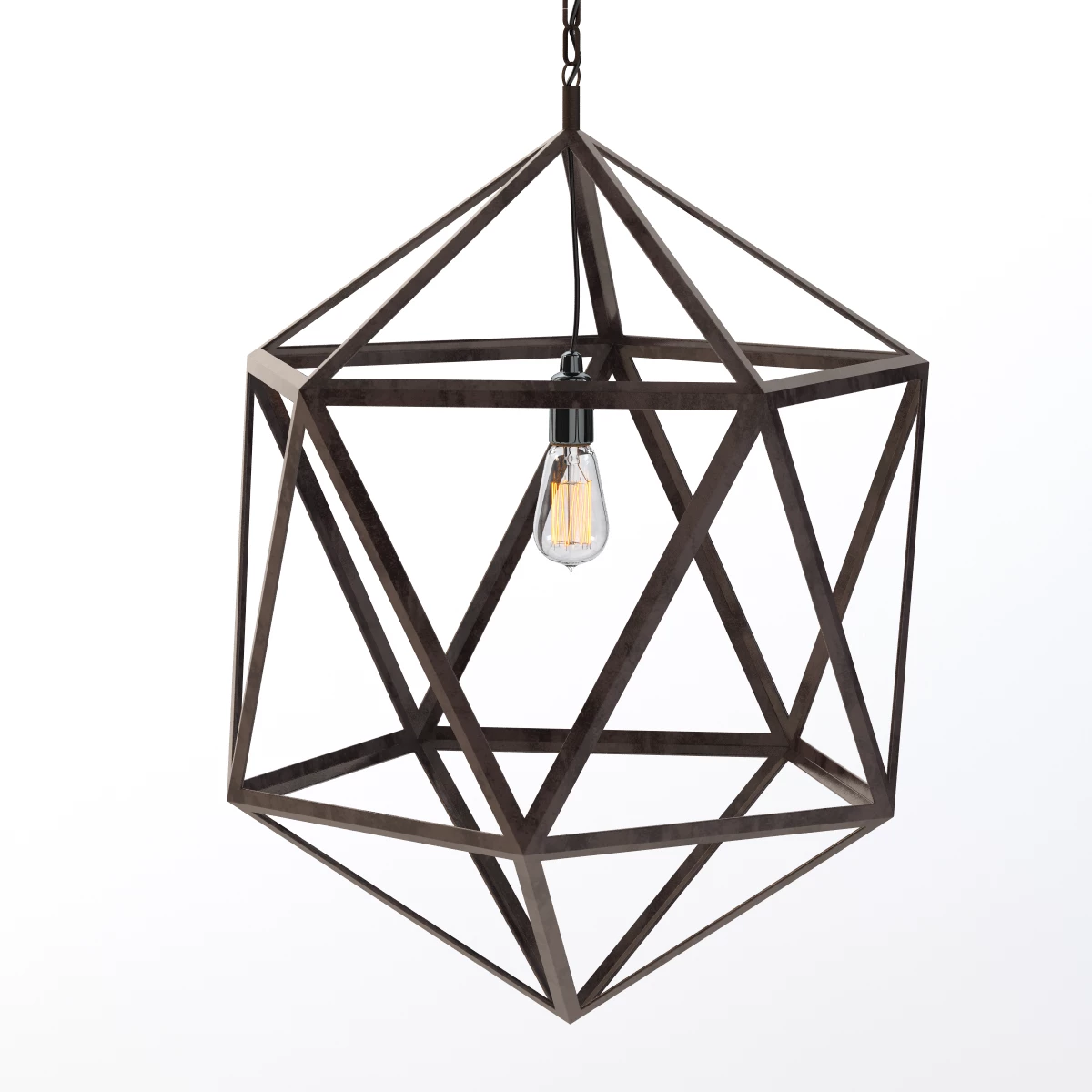 Steel Polyhedron Pendant 3D Model_01