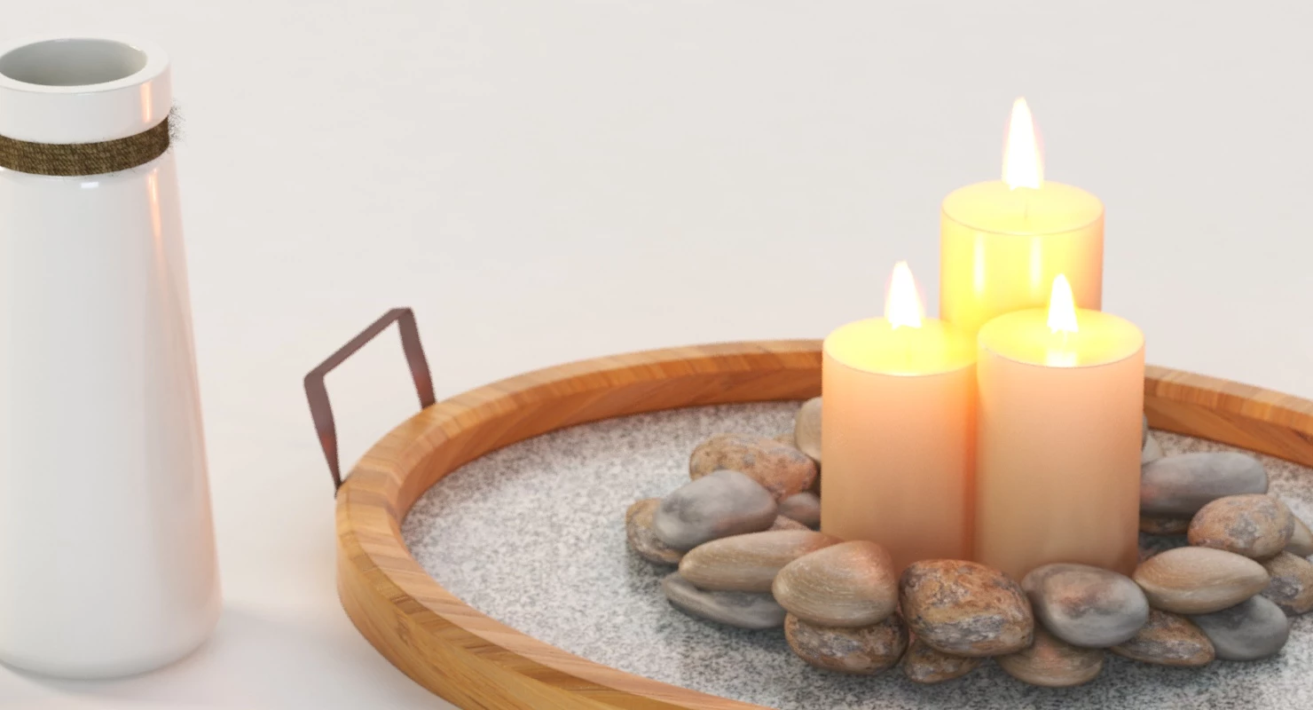 Stonebriar Oval Rustic Wood Tray Centerpiece for Table Top Decoration 3D Model_03