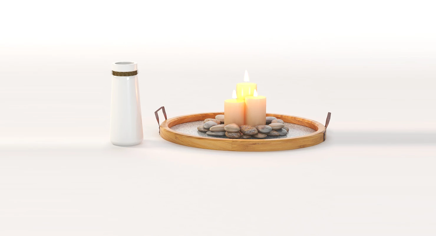 Stonebriar Oval Rustic Wood Tray Centerpiece for Table Top Decoration 3D Model_01