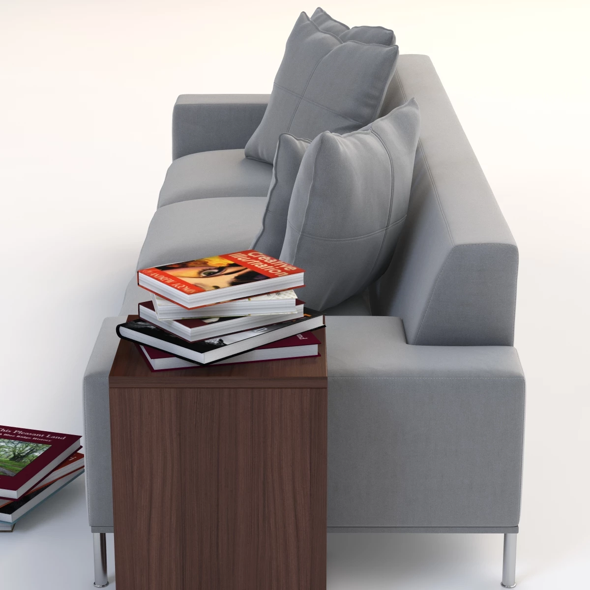 Tre Sofa With Books 3D Model_010