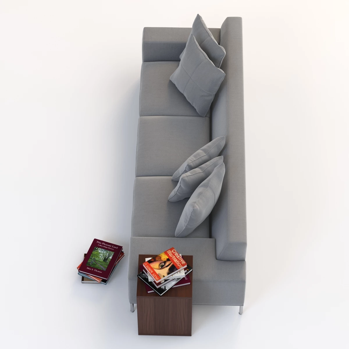 Tre Sofa With Books 3D Model_07