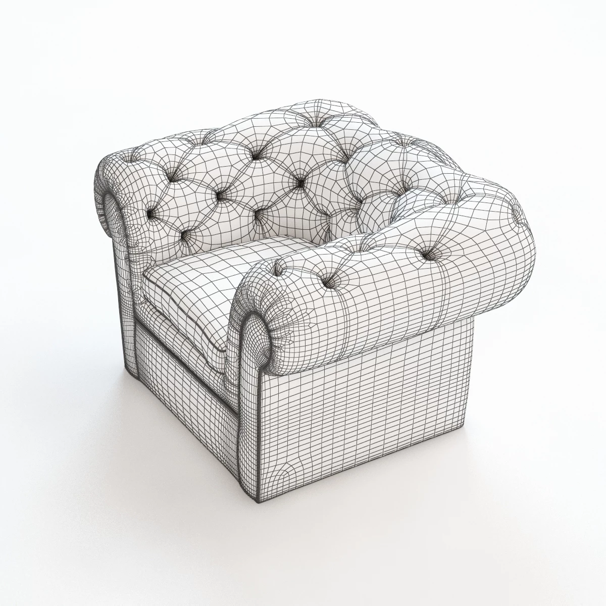 Tufted Armchair 3D Model_06