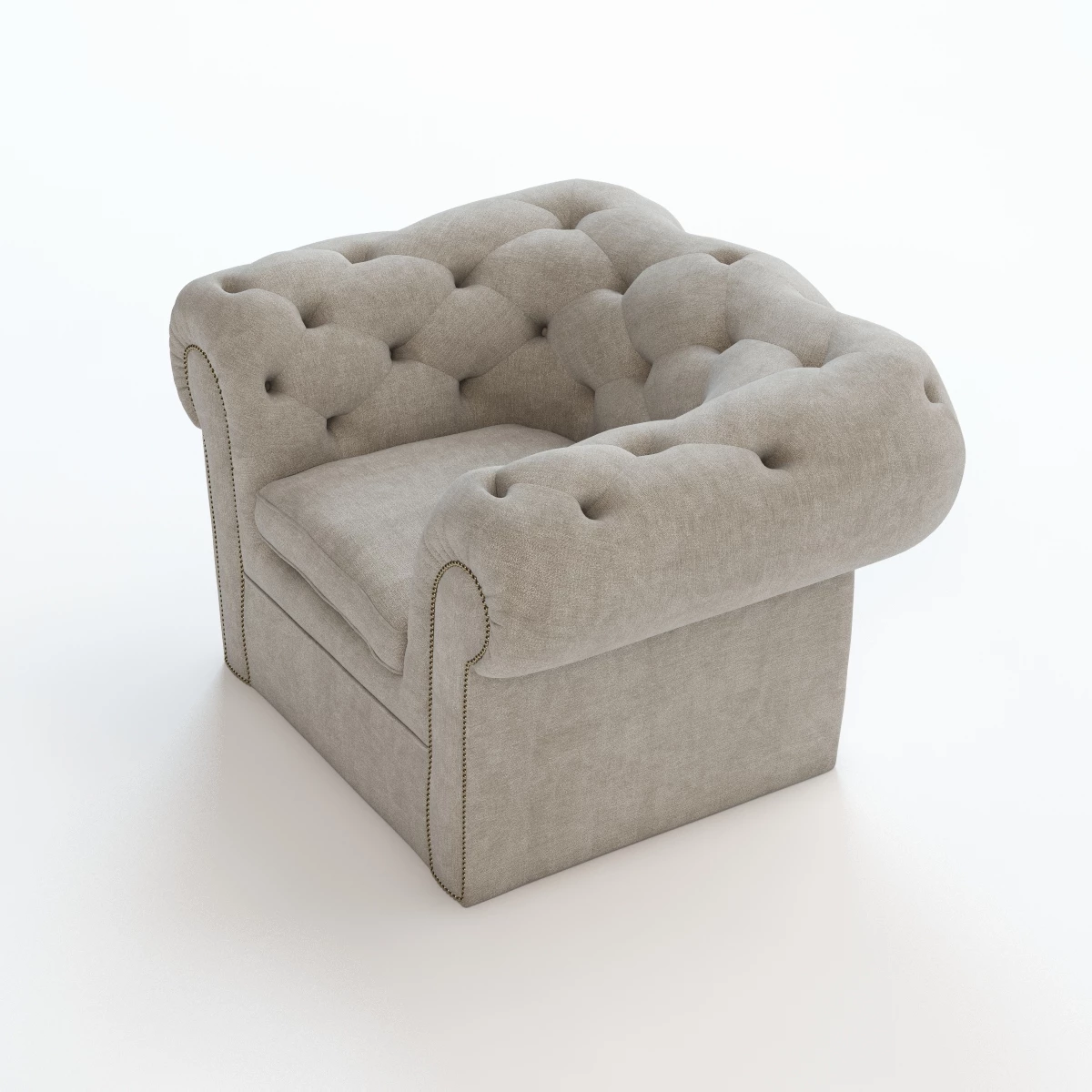 Tufted Armchair 3D Model_05