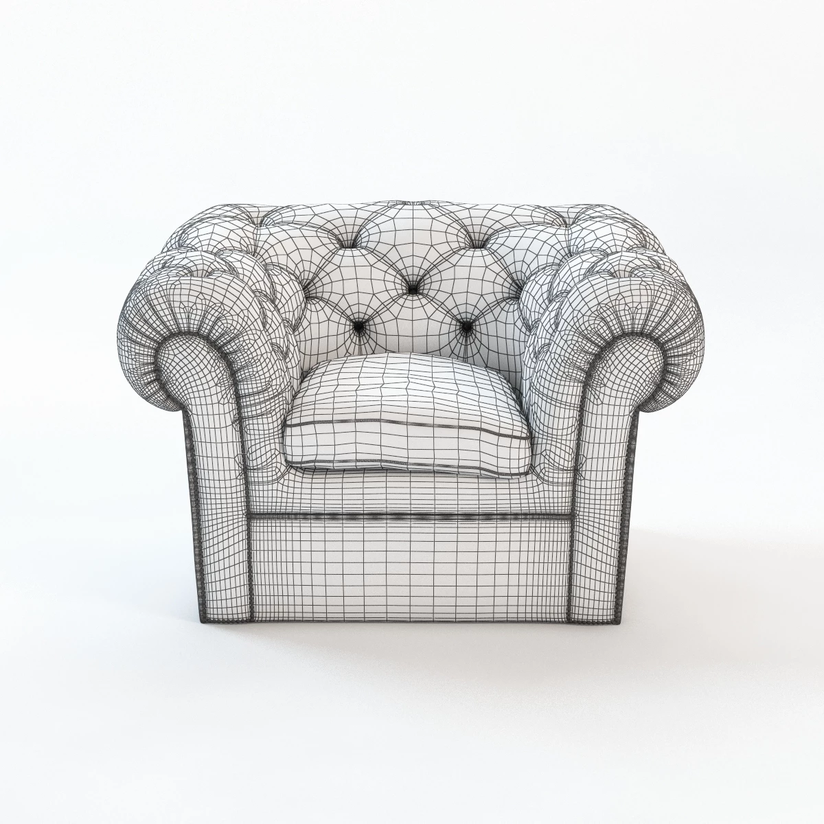 Tufted Armchair 3D Model_03