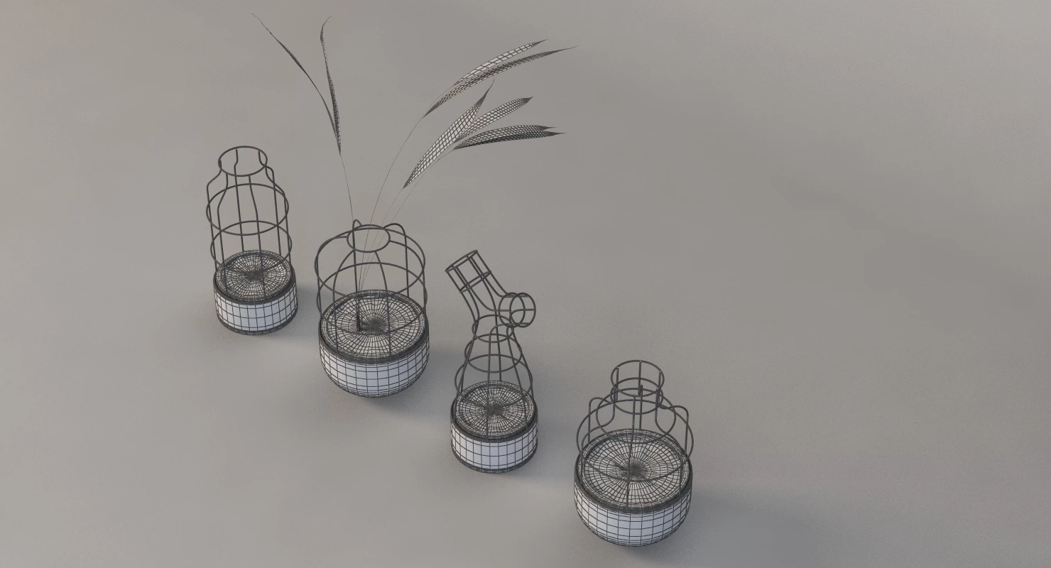 V4 Planter Vases Group for Table Top Decoration By Seung Yong Song 3D Model_012