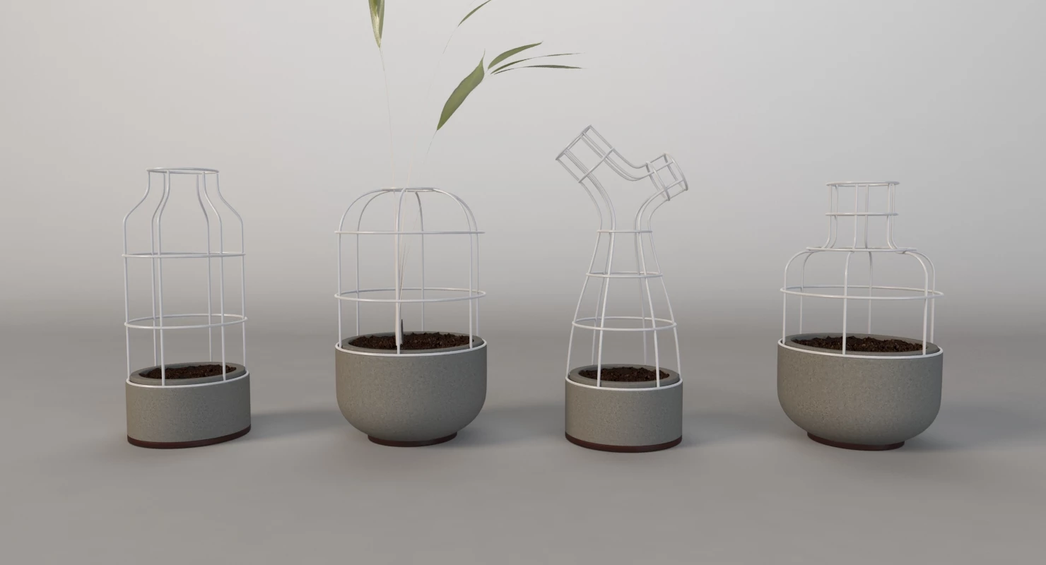 V4 Planter Vases Group for Table Top Decoration By Seung Yong Song 3D Model_03