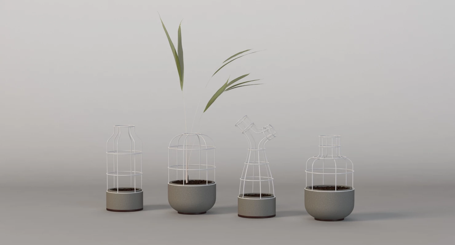 V4 Planter Vases Group for Table Top Decoration By Seung Yong Song 3D Model_010