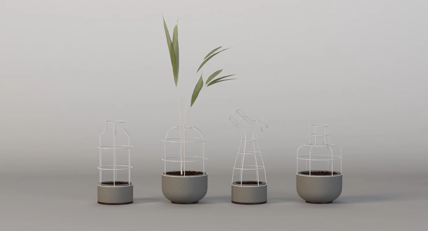 V4 Planter Vases Group for Table Top Decoration By Seung Yong Song 3D Model_04