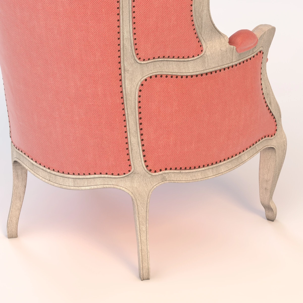 Versailles Burlap Backed Red Chair 3D Model_08